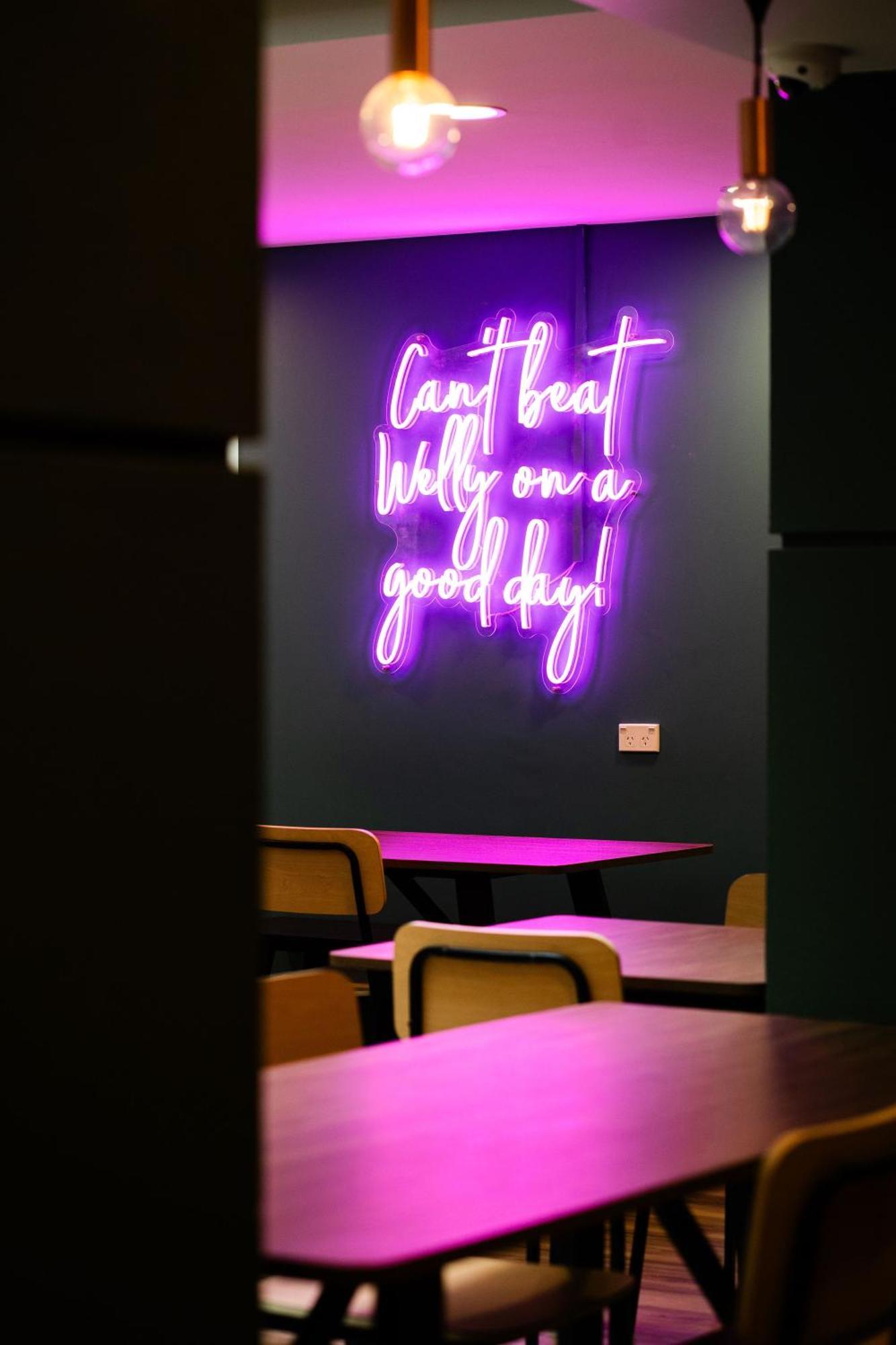 Haka House Wellington Hostel Exterior photo Neon sign at the restaurant